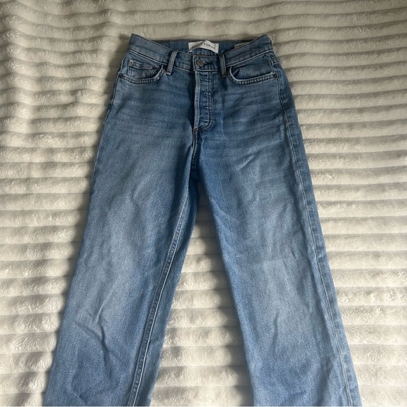NWOT Womens Denim Forum The Arlo Hi-Rise Straight 24 Blue Jeans Button Fly - Picture 2 of 16